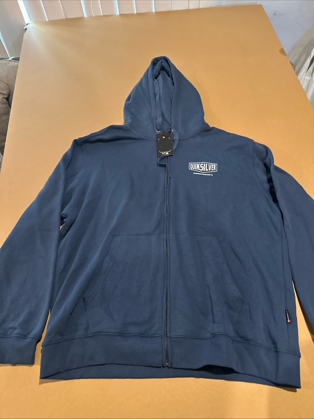 Quiksilver Men’s Navy Zip-Up Hooded Sweatshirt